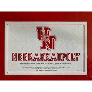 HTF 1987 NEBRASKAOPOLY Nebraska Monopoly Board Game, 1st Edition! New Dinged Box